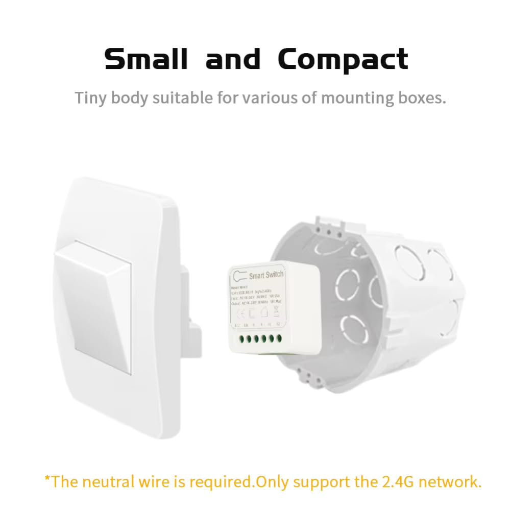 Smart Relay, Smart Switch WiFi Module, Mini | Home Automation, Voice & App Control, Timer, Scheduling & Family Sharing | 2-Way Switch | Works with Alexa & Google Home
