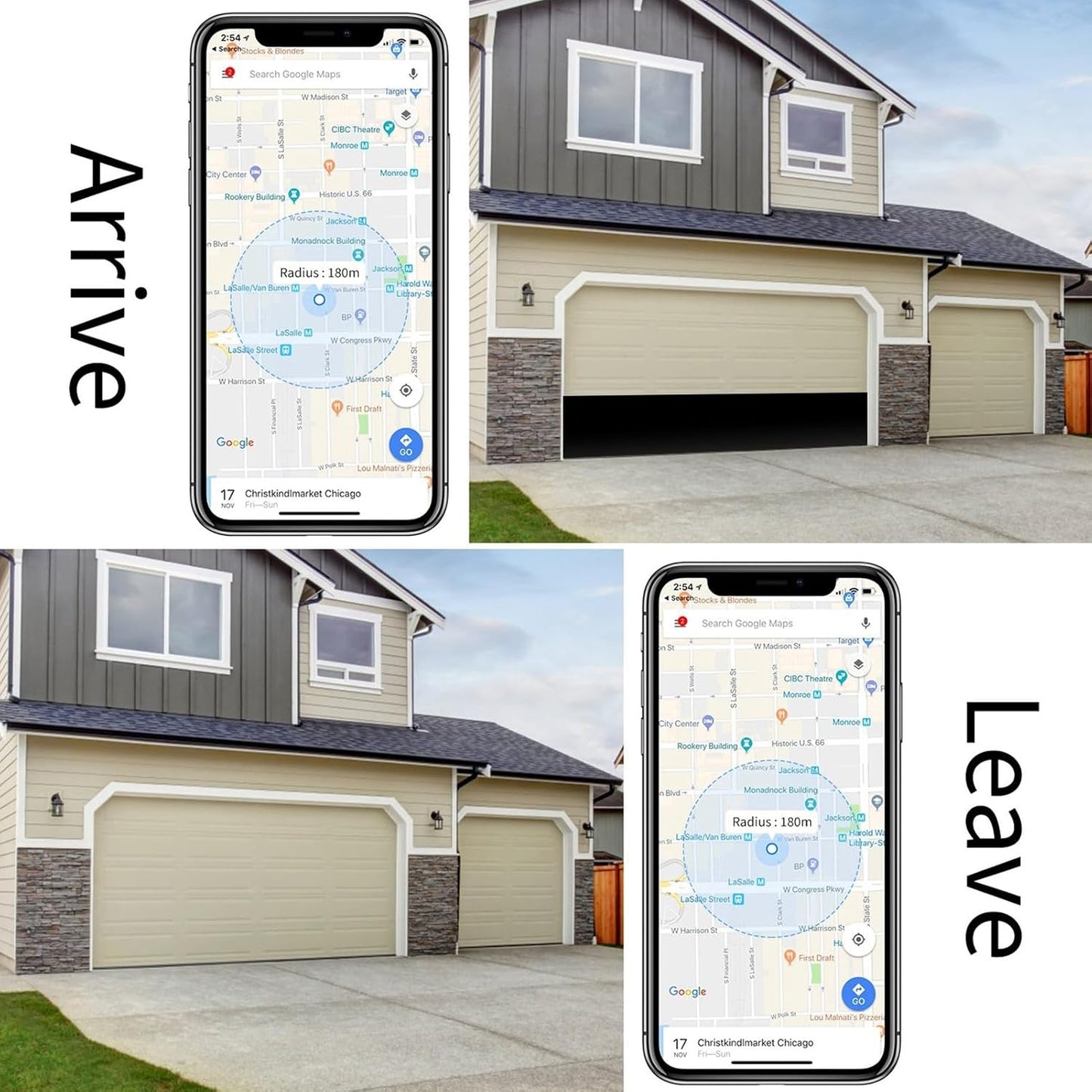 Smart Garage Door Opener Remote, Tuya Smart Life APP Control, Voice APP Remote Control for Google Assistant Intelligent Garage Door Switch(#3)