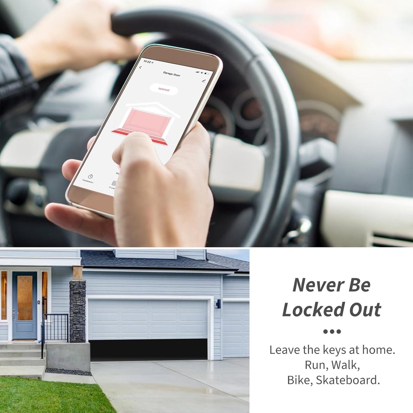 Smart Garage Door Opener Remote, Tuya Smart Life APP Control, Voice APP Remote Control for Google Assistant Intelligent Garage Door Switch(#3)